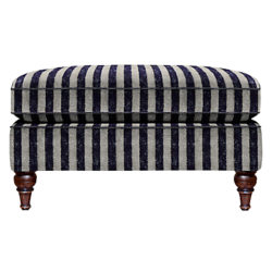 Duresta Kingsley Footstool, Umber Leg Scirocco Stripe Midnight